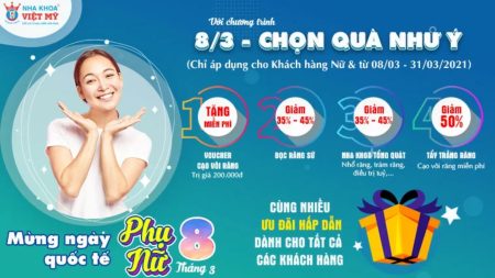 Ưu đãi 8/3 - Nha khoa Việt Mỹ