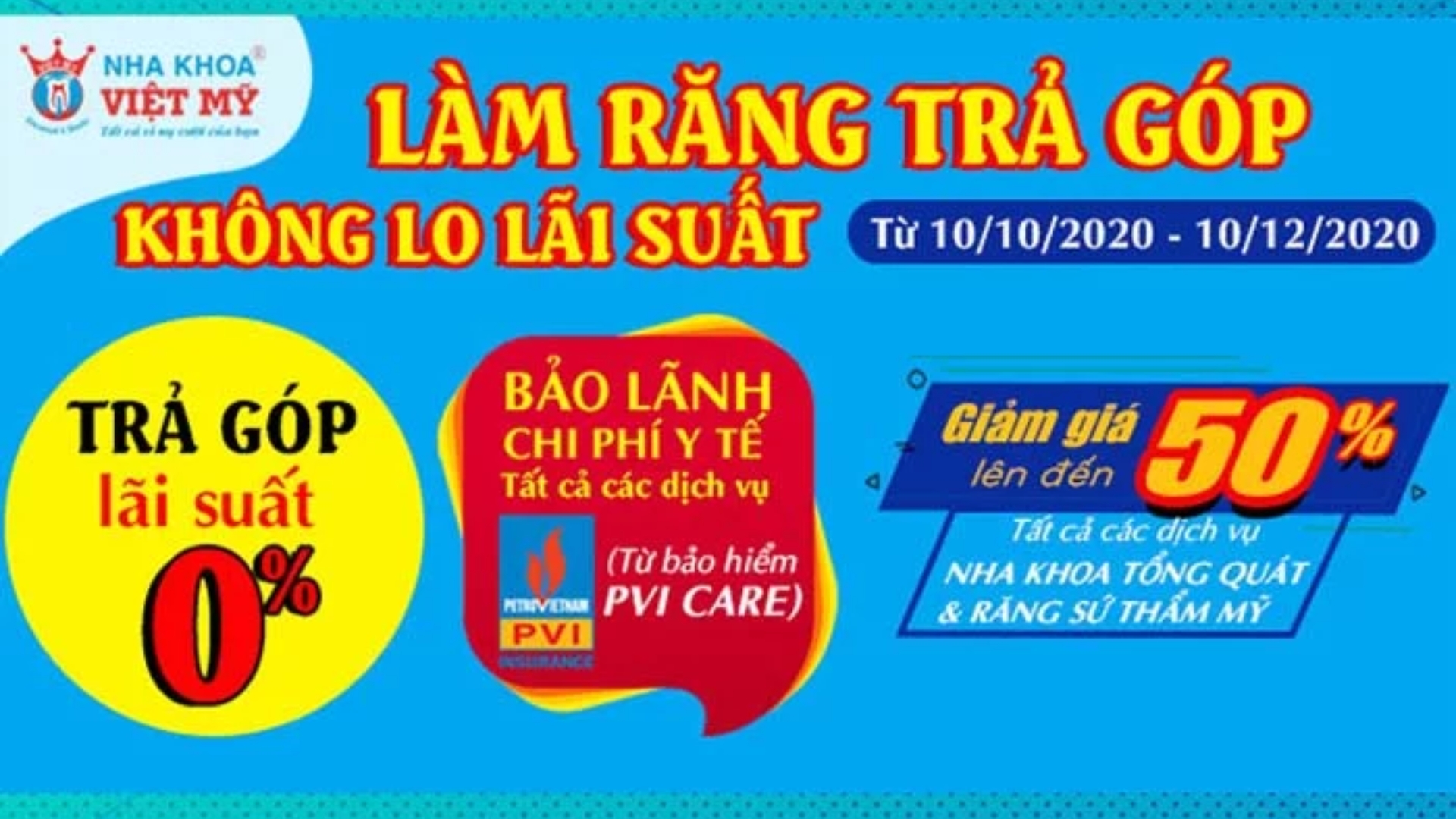 Ưu đãi làm răng trả góp - Nha khoa Việt Mỹ