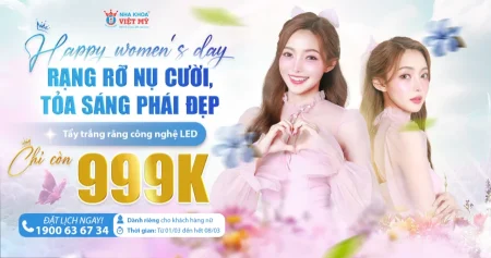Ưu đãi 8/3: Chị em rạng rỡ nụ cười với tẩy trắng răng LED chỉ 999K!
